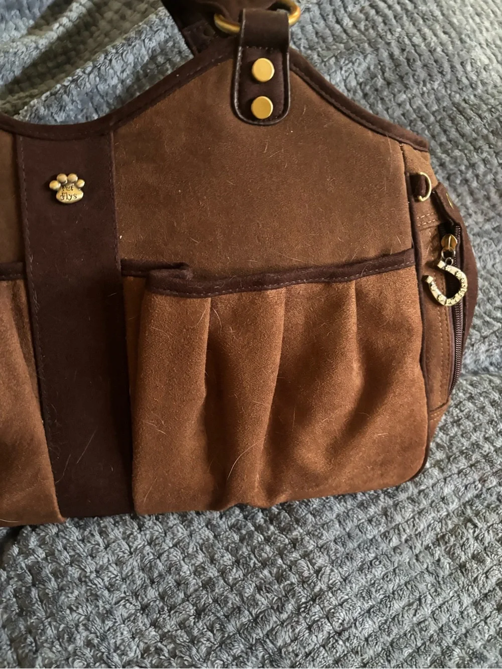 Brown Suede upscale airline carrier for spoiled pups! RARE!